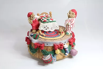 Retro Vintage Resin Ornament The Bears Christmas Morning Scene Animated Musical • £27.95