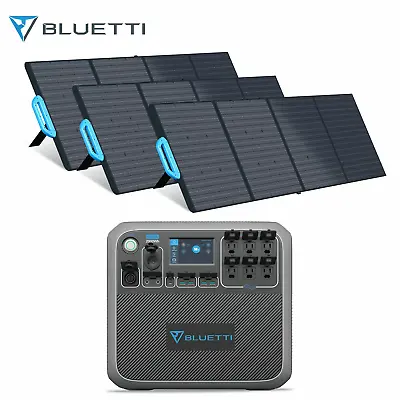$2746 • Buy BLUETTI Power Station 2000W Solar Generator +3x 200W Solar Panels Road Trip Camp