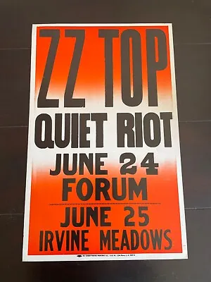 ZZ TOP Quiet Riot 1983 Original Tour Poster Los Angeles • $300