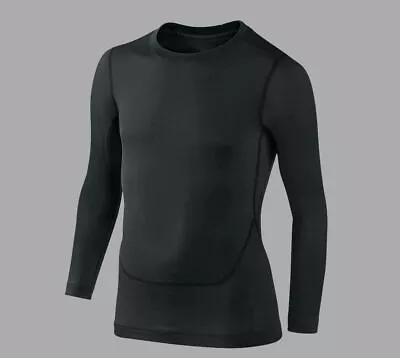 £12.59 • Buy Mens Compression Armour Base Layer Top Long Sleeve Thermal Sports Shirt Black