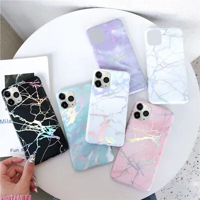 $4.39 • Buy For IPhone 13 Pro Max 12 11 Xs 7 8 Glossy Marble Silicone Soft Phone Cover Case