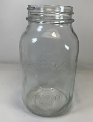 1 Vintage Magic Mason Jar Quart With Graduated Marks Standard Mouth • $10