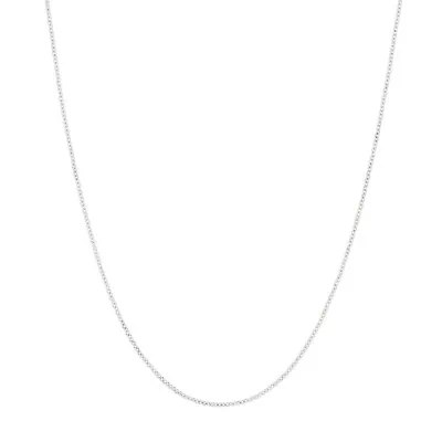$109.99 • Buy 1.05mm Plain Cable Chain Necklace Real 10k White Gold