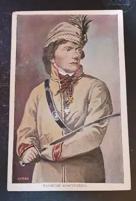 Vtg Postcard TADEUSZ KOSCIUSZKO  Polish Lithuanian GENERAL MILITARY LEADER 1920s • $7.95