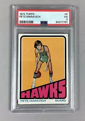 1972 Topps Pete Maravich #5 - PSA 3 - VG • $50