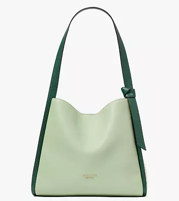 Kate Spade Knott Large Shoulder Bag Mint Green White Leather K4385 NWT Purse FS • $199.99