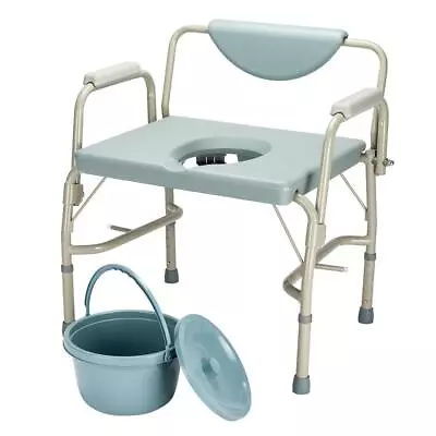 Extra-wide Transport Bench Shower Chair Bedside Commode Medical Toilet Chair • $129.99