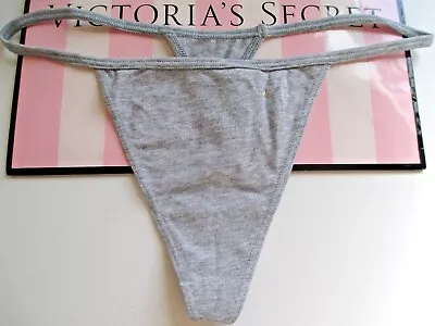 $14.99 • Buy VICTORIA'S SECRET Cotton V-String Thong Panty Heather Gray S M L XL G-String VS