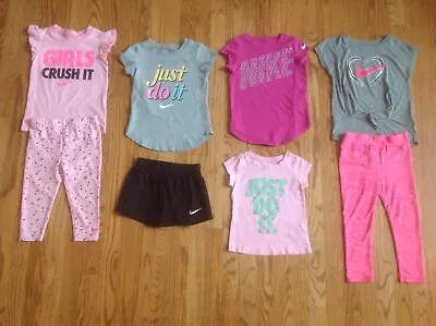 Toddler Girl Size 4 ALL NIKE Clothes Lot 8 Pieces SPRING SUMMER Tops Leggings ++ • $34.99