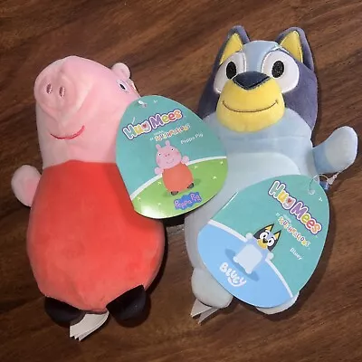 Lot Of 2 Squishmallow Kid Shows Bluey Cocomelon & Peppa Pig Hugmee 5 Inch Hugme • $19.99