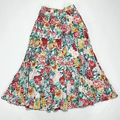 Vintage Orvis Women’s Maxi Skirt Floral Print Colorful Elastic Waist Size M • $28.99