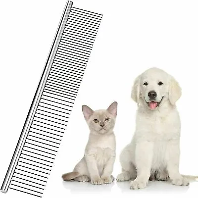 New Pet Puppy Dog Cat Metal Double Row Teeth Brush Grooming Hair Comb Fur Rake  • £3.49