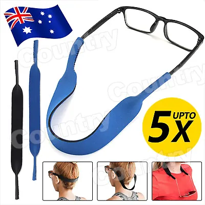 $3.85 • Buy 5x Sunglasses Strap Sports Band Glasses Neck Cord Neoprene Eyewear Black/Blue