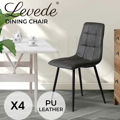 $229.99 • Buy Levede Dining Chairs Lounge Accent Chair Kitchen Cafe PU Fabric Velvet Padded