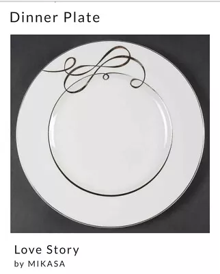 Mikasa Love Story Dinner Plate Fine China Dinnerware - New • $15