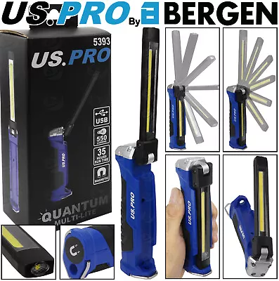 £24.95 • Buy BERGEN COB LED Work Light Torch Cordless Li-Ion USB Rechargeable Multi-Light Mag