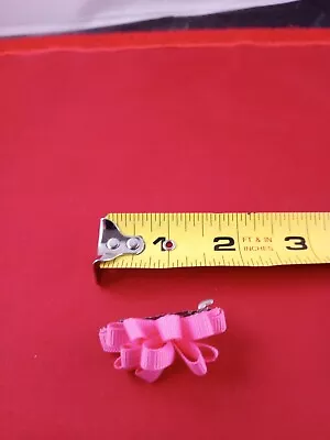  Vtg Retro Hair Barrette Pink Ribbon Bow *172-A • $9