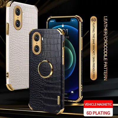 £6.46 • Buy Crocodile Leather Ring Stand Cover Case For Honor 70 60 50 Pro X7 X8 Magic4 Lite