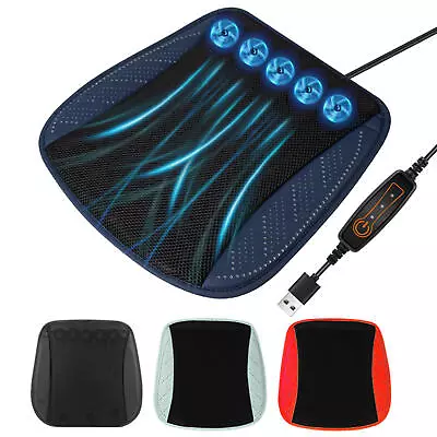 Car Front Seat Cooling Cover Cushion Fresh Summer Chair Air Fan Ventilation Auto • $40.04