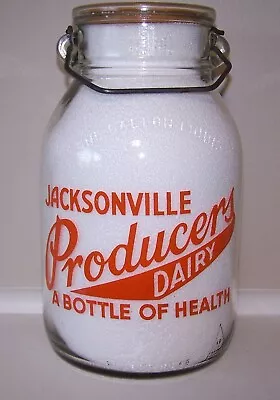 PRODUCERS DAIRY Wide Mouth Gallon Milk Bottle JACKSONVILLE IL ILLINOIS ILL • $26