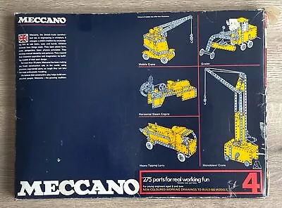 VINTAGE MECCANO MOTORISED SET 4 -  BOXED WITH INSTRUCTION MANUAL C • £25