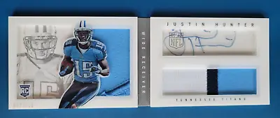 $12 • Buy Justin Hunter 2013 PLAYBOOK ROOKIE JSY AUTO BOOKLET #D /271 TENNESSEE TITANS!