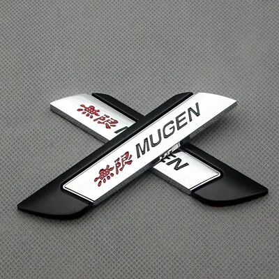 Pair Black Metal Fender MUGEN Emblem Logo Side Wing Sports Badge Car Sticker • $9.99