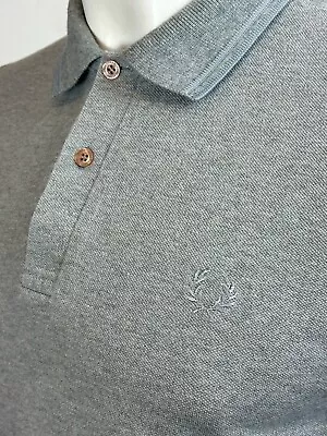 Fred Perry | Made In England Twin Tipped Pique Polo Shirt 40|M (Grey) Mod Skins • £0.99