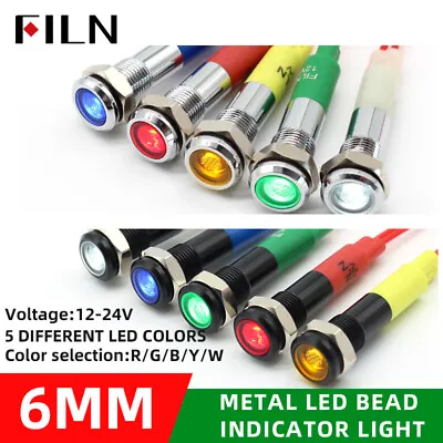 5Pcs 6MM(1/4‘’) 12V LED Indicator Light Mini Cooper Waterproof IP67 Pilot Signal • $14.99