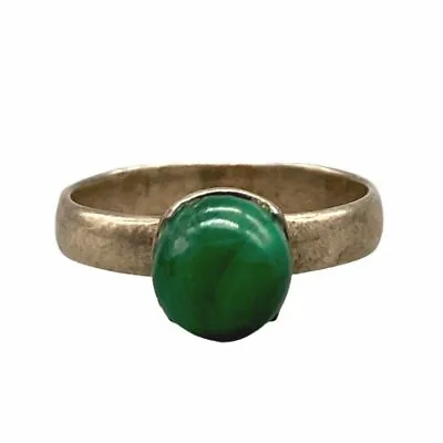 Simple Moroccan Sterling Silver Ring - Green Malachite Ball Size 6.5 - Handmade • $68