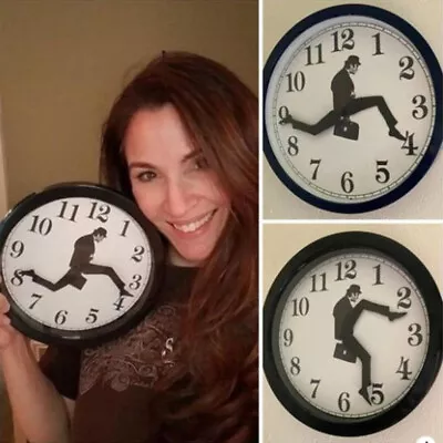 $21.20 • Buy Monty Python Inspired Silly Walk Wall Clock Creative Silent Clock Art Decor AU