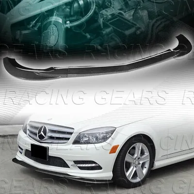 Carbon Painted Front Bumper Spoiler Lip Fit 08-11 Mercedes C300 C350 Sport W204 • $99.95