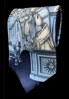 Fornasetti Milano Graphic Print CONCILIO Silk Men's Necktie Made In Italy • $115