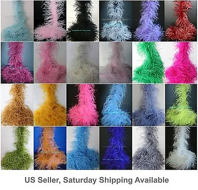 £75.39 • Buy 3 Ply, 72 Long A+ Quality Ostrich Feather Boa, 25+  Colors To Pick From, NEW!