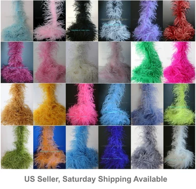 £75.39 • Buy 3 Ply, 72 Long A+ Quality Ostrich Feather Boa, 25+  Colors To Pick From, NEW!