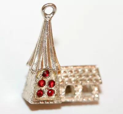 Vintage Sterling Silver Crystal English Oast House Bracelet Charm 2.1g • $24.99