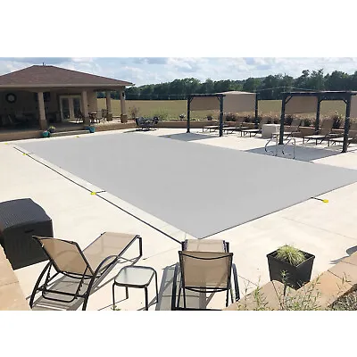 Winter Pool Cover Rectangle Heavy Duty Safety Inground Swimming Pool Cover Gray • $146.20