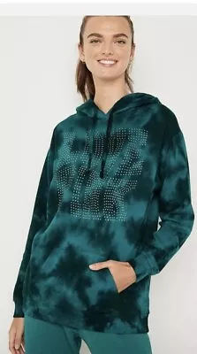  Victoria  Secret Pink Bling Green Lake Tye Dye  Pullover Campus Hoodie  • $39.99