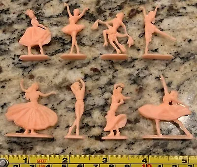 Ballet Dancer Lot 1950’s / 60’s Hard Pink Plastic Resin Cake Toppers Toy Dancers • $11.95