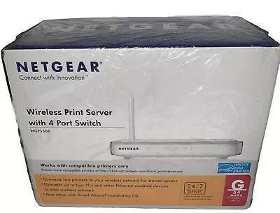 Netgear WGPS606 54 MBPS Wireless Print Server W/ 4 Port Switch NEW SEALED • $34.30