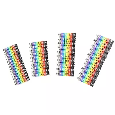 Vibrant CType Number Labels For Wire Easy Clip On Design 100 Pcs Cable Markers • £7.81