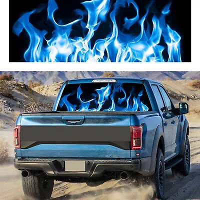 Burning Blue Flame Sticker Decal For Car Truck SUV Rear Back Window Tint Graphic • $37.66