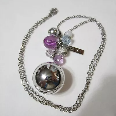 Lise Watier Necklace With Perfume Locket Pendant Mirrored Compact Silver Tone  • $20