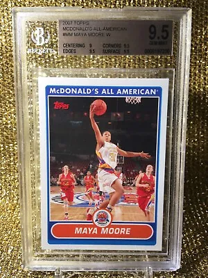 Maya Moore 2007 WNBA Topps McDonalds Minnesota Lynx Uconn BGS 9.5 Rookie • $174.99
