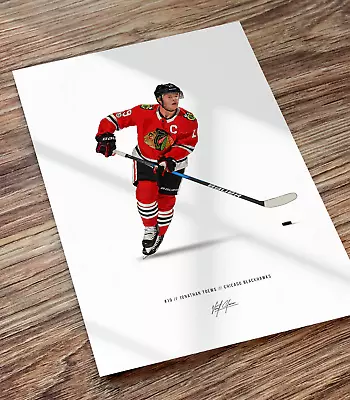 Jonathan Toews Poster Chicago Blackhawks Hockey Illustrated Art Print Poster • $24.99