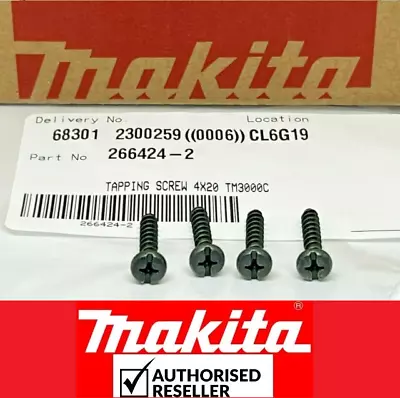 4X Genuine Makita TAPPING SCREW 4 Fits DTM51 18v Oscillating Multi Tool 266424-2 • £4.96