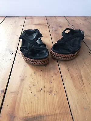 £25 • Buy Zara  Rope / Leather Platform Flat Sandals Size 38 Woman /girl