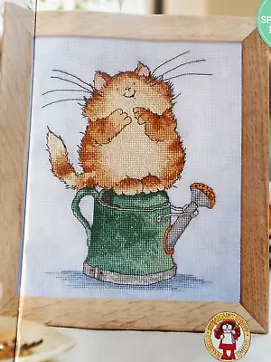 Margaret Sherry. Cat & Watering Can. Cross Stitch Chart. Selling For Charity 🎁 • £1.99