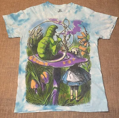 Liquid Blue Alice In Wonderland Hookah T Shirt 2015 Tie Dye Mens Size Medium • $22.95