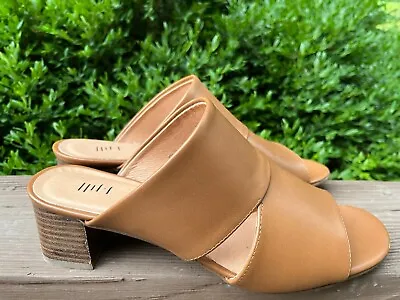 💚  J Jill Leather Heel Mule Slide Shoes Caramel Color Light Brown J. Jill 9 M • $14.79